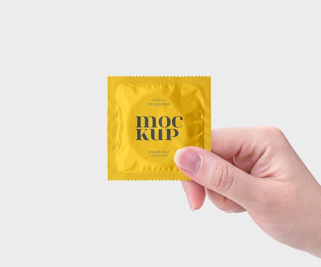 Condom packaging mockup