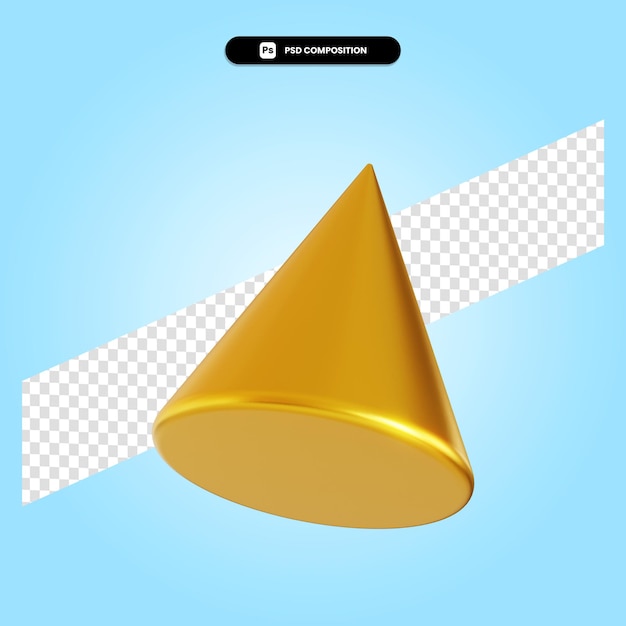 Cone 3d render illustration isolated