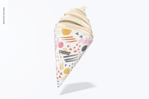 Cone Paper Cup Mockup, Falling