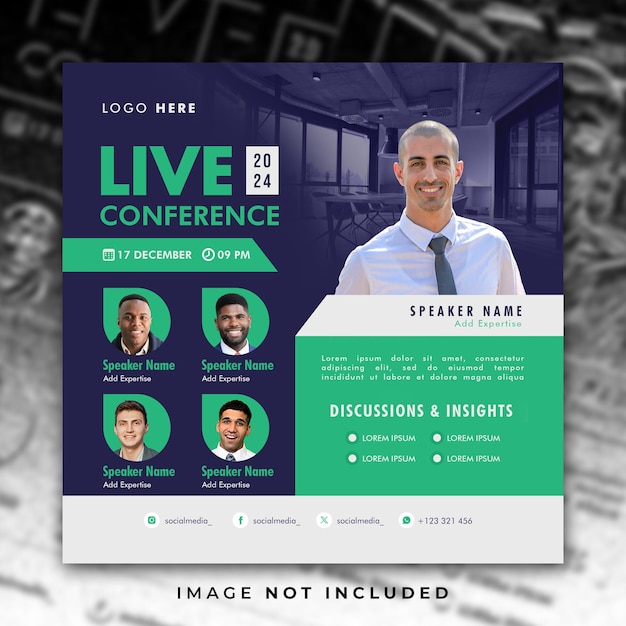 Conference instagram post and social media banner template