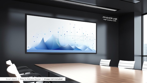 PSD conference room screen mockup free download