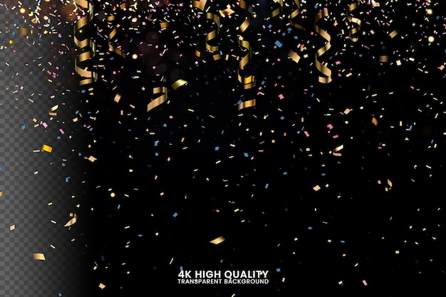 PSD confetti luxury festive on a black background