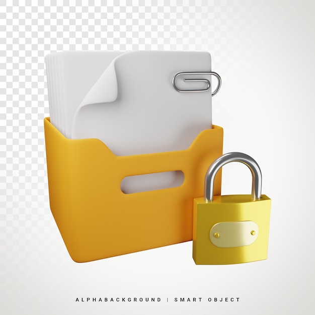 Confidential File Folder 3d Icon Illustration