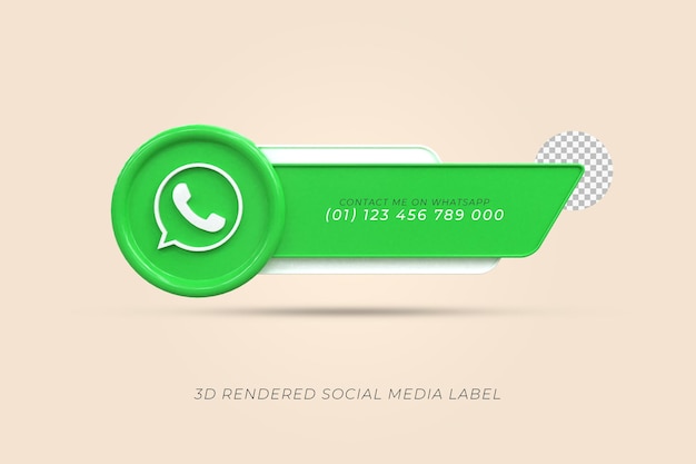 Connect Us on WhatsApp social media lower third 3d design render icon badge