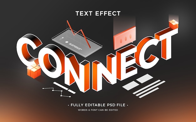 PSD connection text effect