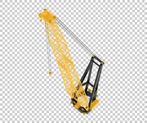 Construction crane on transparent background 3d rendering illustration