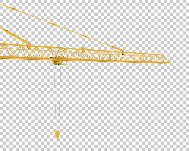 Construction crane on transparent background 3d rendering illustration