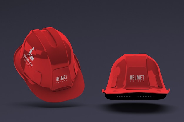 Construction helmet mockup isolated