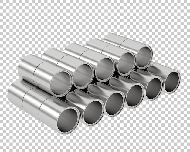 Construction pipes on transparent background 3d rendering illustration