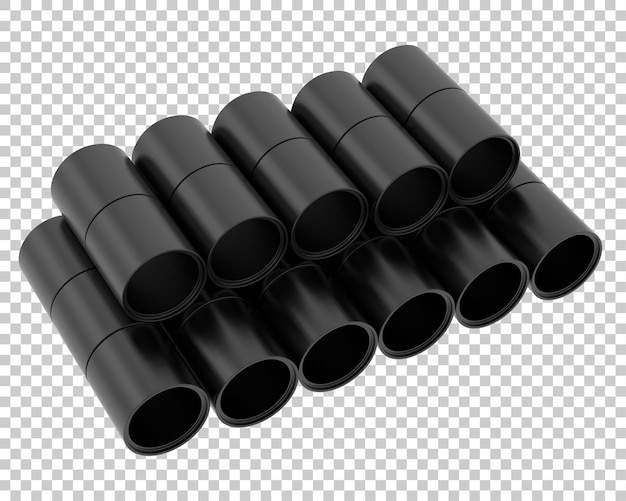 Construction pipes on transparent background 3d rendering illustration