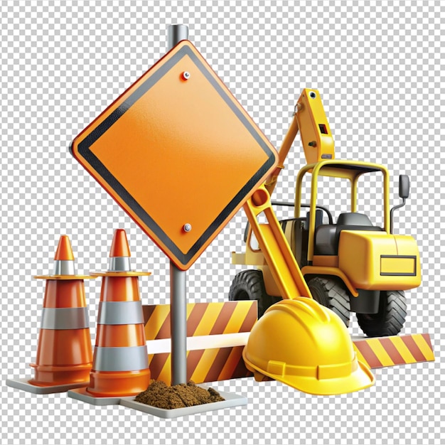 PSD under construction road sign equipment