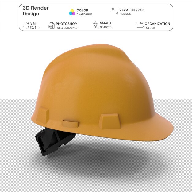 Construction Safety Helmet 3D Modeling PSD File