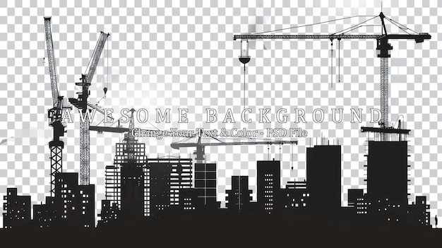 PSD construction site silhouette