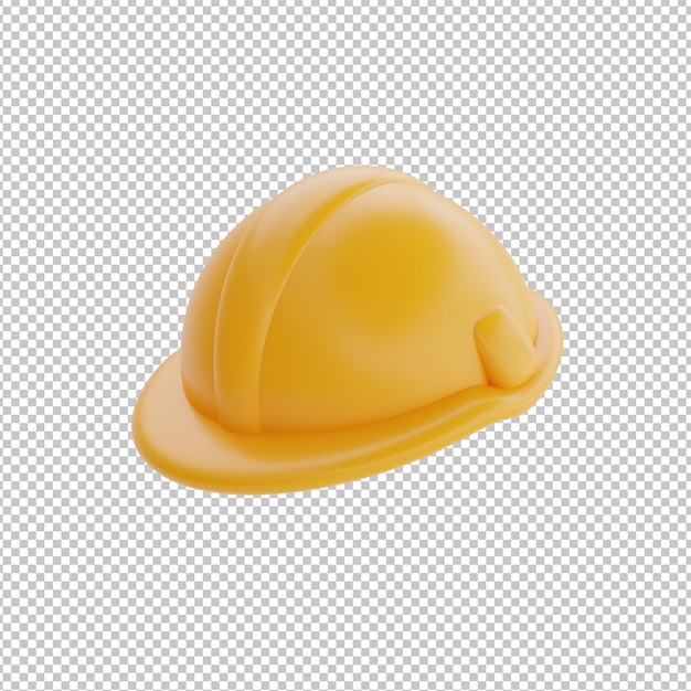 Construction tools and equipment yellow safety helmet isolated on white background labor day 3d rendering