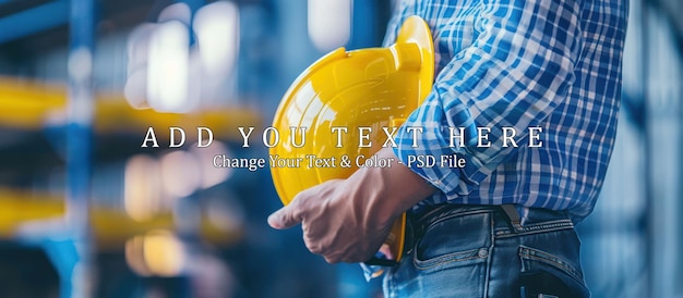 Construction Worker Holding Hard Hat