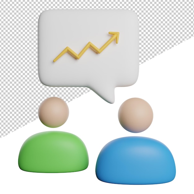 Consultation Learning Strategy front view 3d rendering icon illustration on transparent background