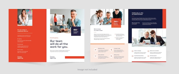 Consulting and marketing online for company brochure bifold template