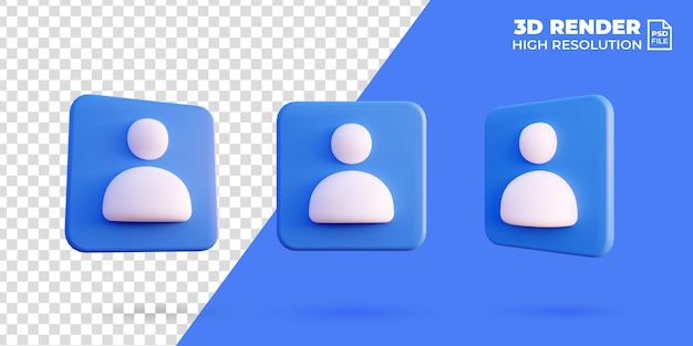 Contact icon illustration 3d render isolated