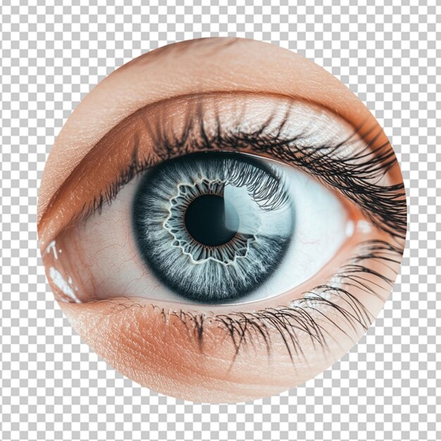 PSD contact lens over the transparent background