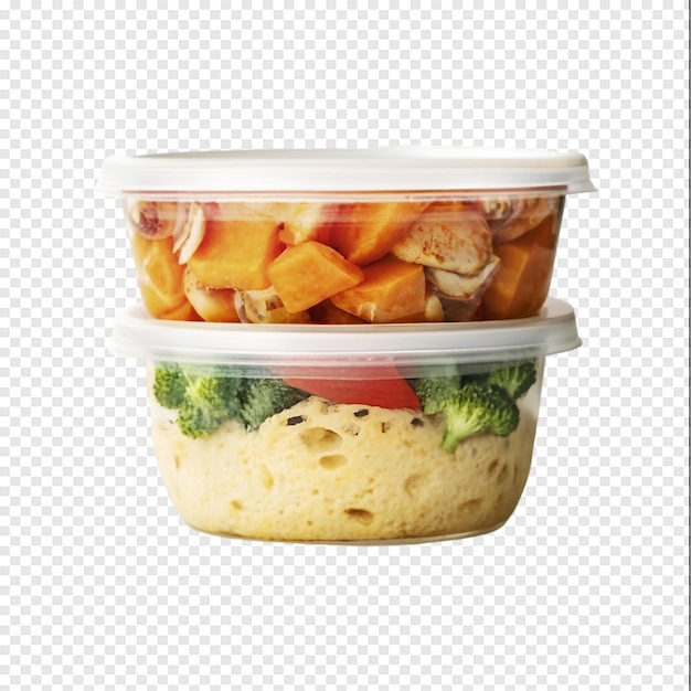 PSD a container of food with a green vegetable in it