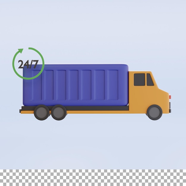 Container Truck 3d Rendering