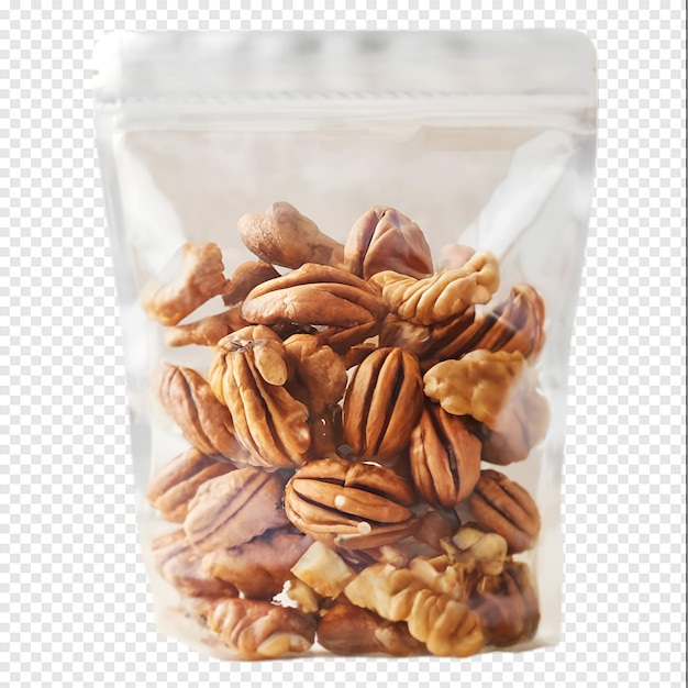 PSD a container with nuts and a white background