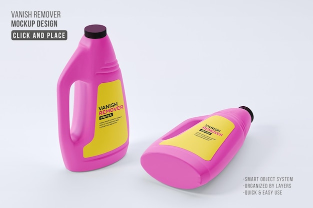 PSD containers of vanish stain remover mockup