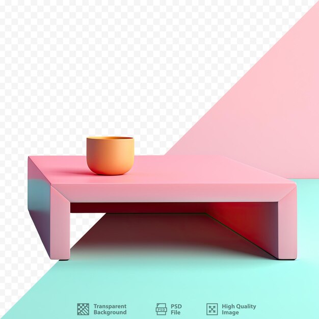 PSD contemporary coffee table against transparent background