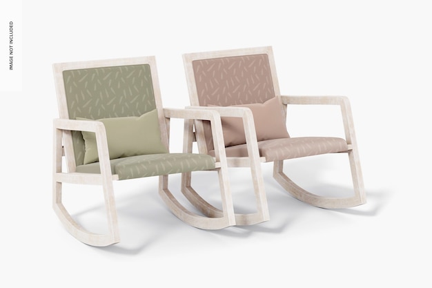 Contemporary Rocking Chairs Mockup, Left View