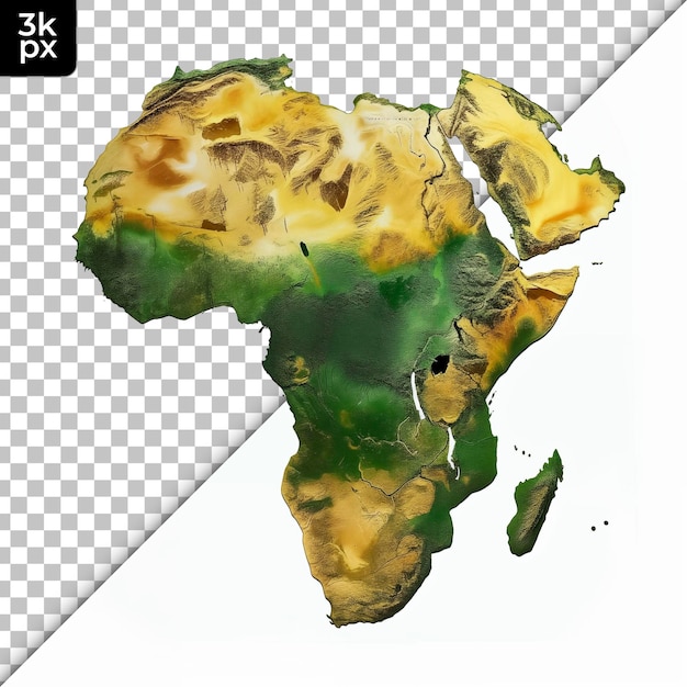 Continent of Africa Isolated on Transparent Background