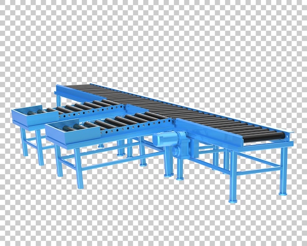 Conveyor belt isolated on transparent background 3d rendering illustration