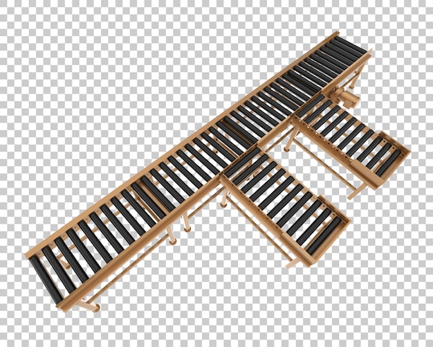 Conveyor belt isolated on transparent background 3d rendering illustration