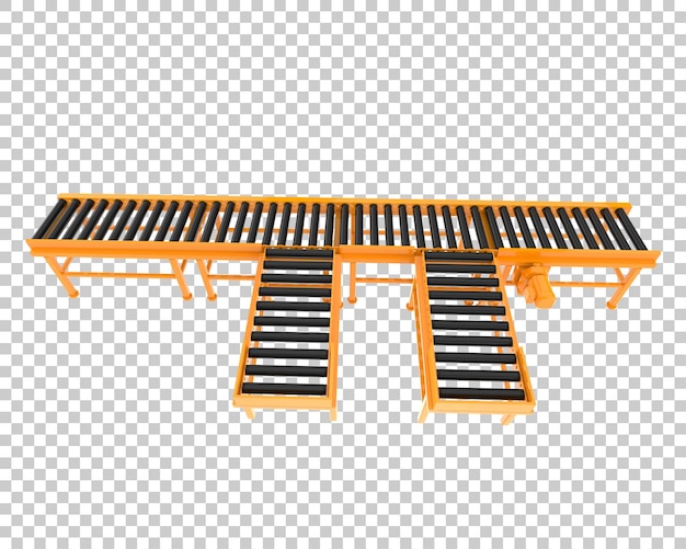 Conveyor belt isolated on transparent background 3d rendering illustration