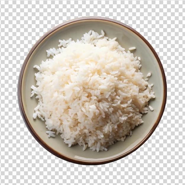 PSD cooked rice in of plate isolated on white background