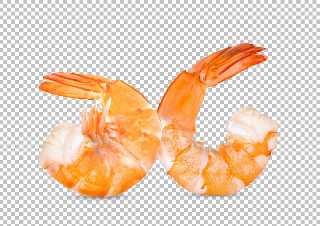 Cooked shrimps isolated on alpha layer