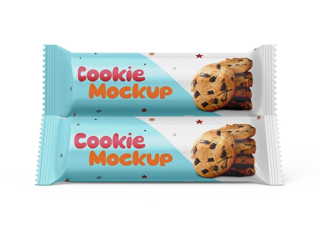 PSD cookie packet branding mockup