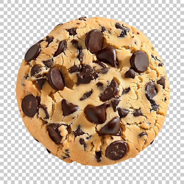 Cookie with chocolate chips png isolated on transparent background