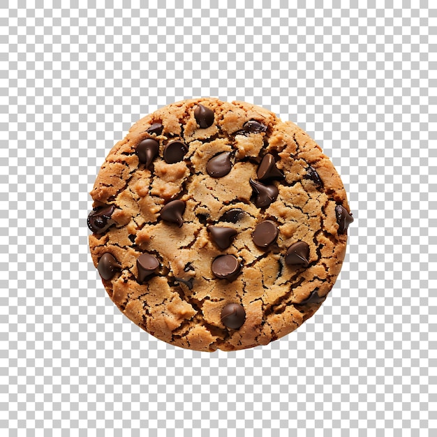 Cookie with chocolate chips png isolated on transparent background