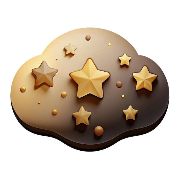 PSD a cookie with a star on it and a star shaped cookie on it