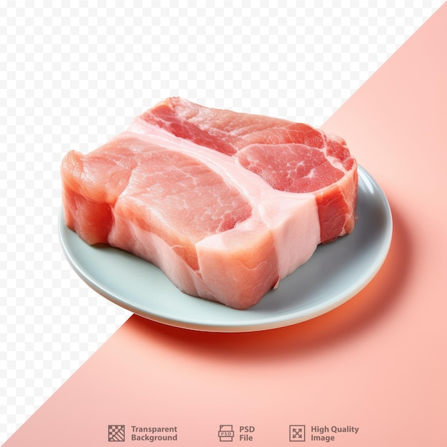 Cooking pork on transparent background