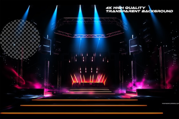 Cool nightlife lights stage in 16KTransparent background