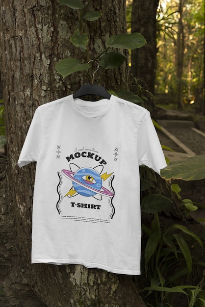 Cool tshirt in nature mockup