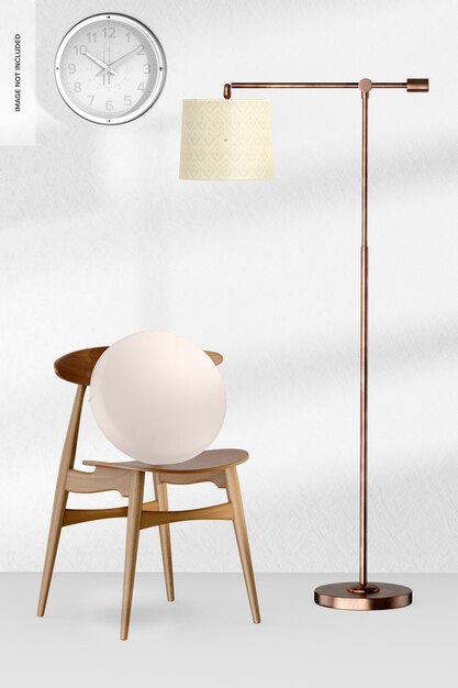 PSD cooper standing lamp with clock mockup