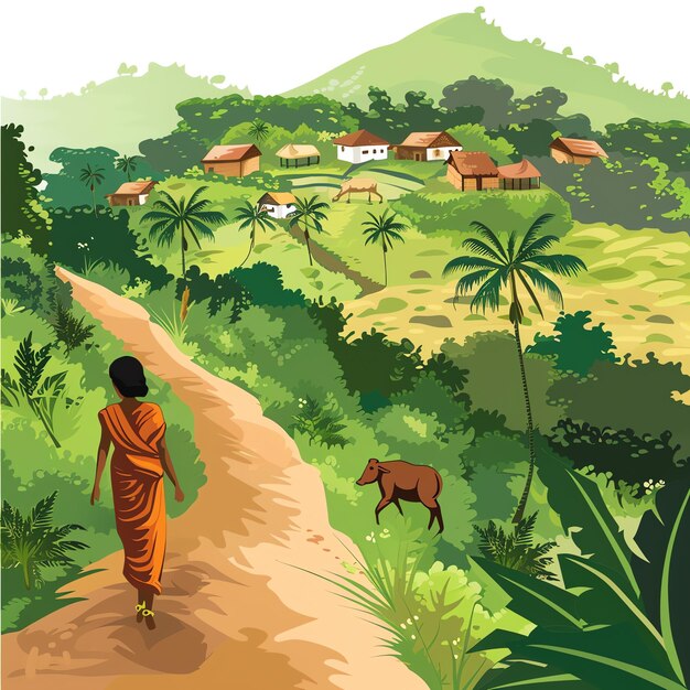 PSD coorg indian illustration