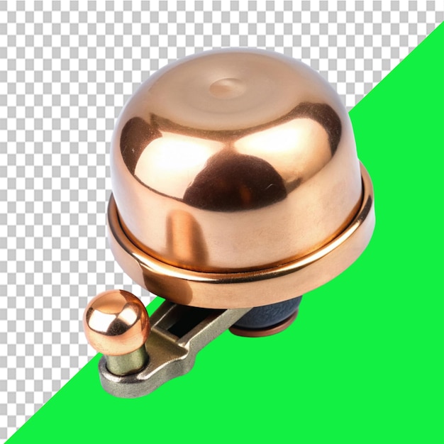 copper bike bell on transparent background