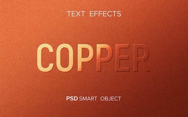 Copper text effect mockup