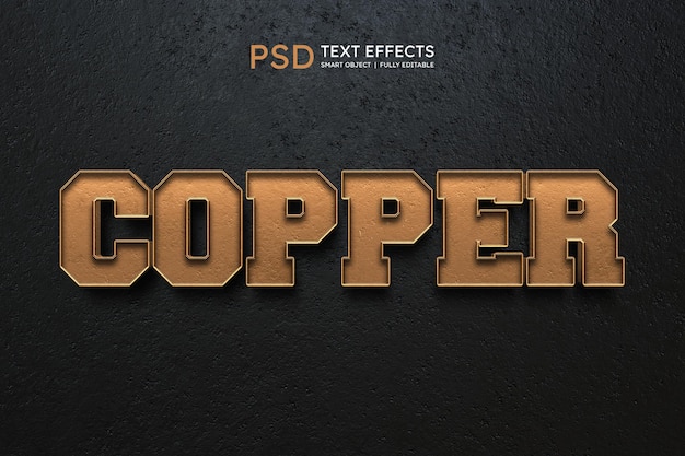 Copper text style effect