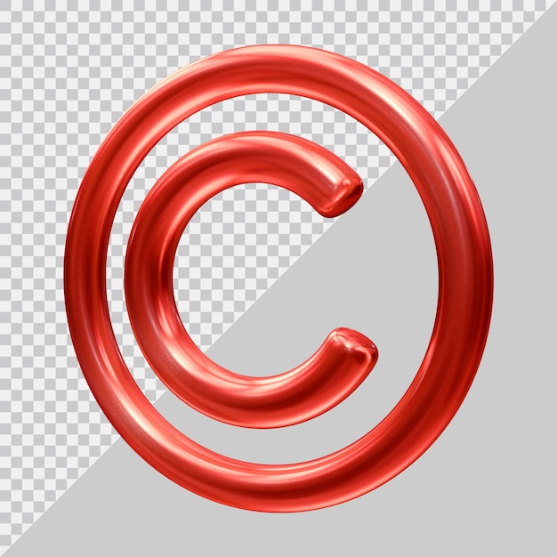 Copyright icon logo with 3d modern style