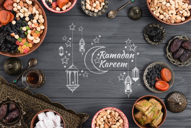 Copyspace mockup with ramadan concept