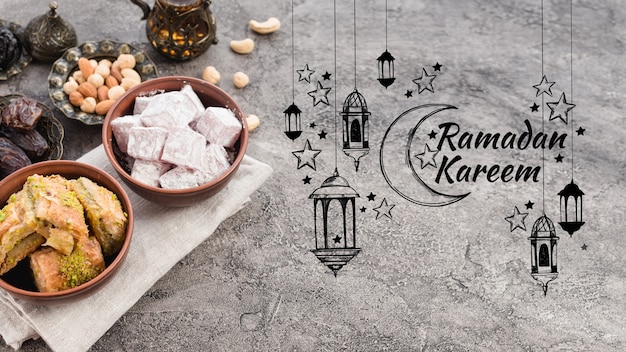 Copyspace mockup with ramadan concept